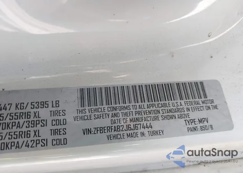 2018 Ram Promaster City Tradesman from USA, damaged, VIN ZFBERFAB2J6J67444